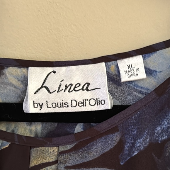 Linea by Louis Dell'Olio Black Floral Women's Blouse Size XL - Picture 3 of 6